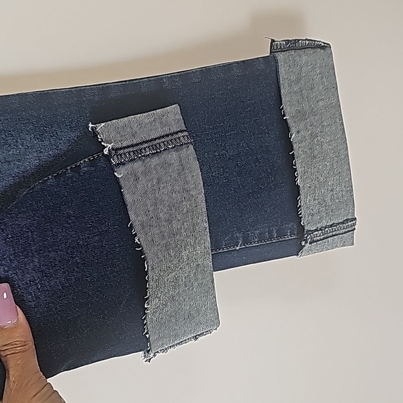 Bongo  Cropped Denim Jeans DIY Painted Back Pockets Size 4 Art To Wear A… - Picture 6 of 8